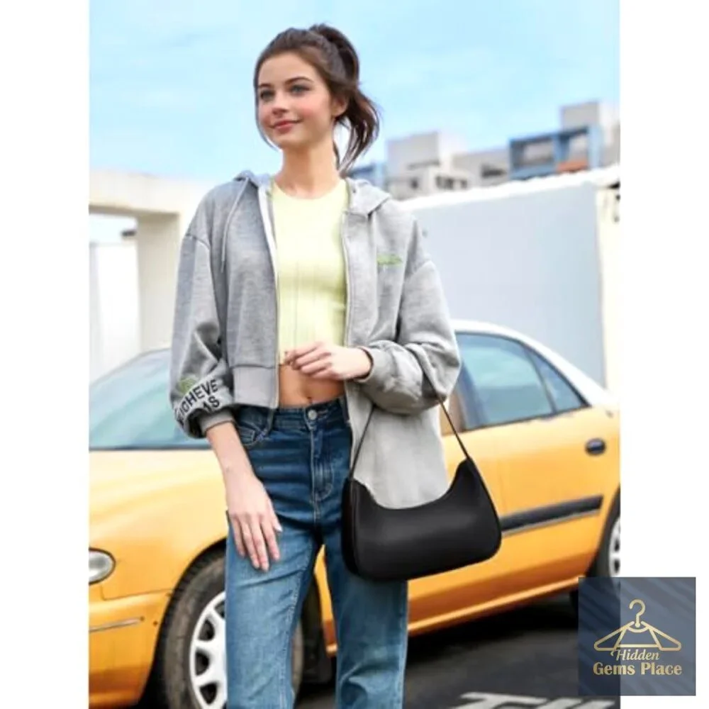 Lightweight PU Leather Hobo Tote with Zipper Closure for Daily Use